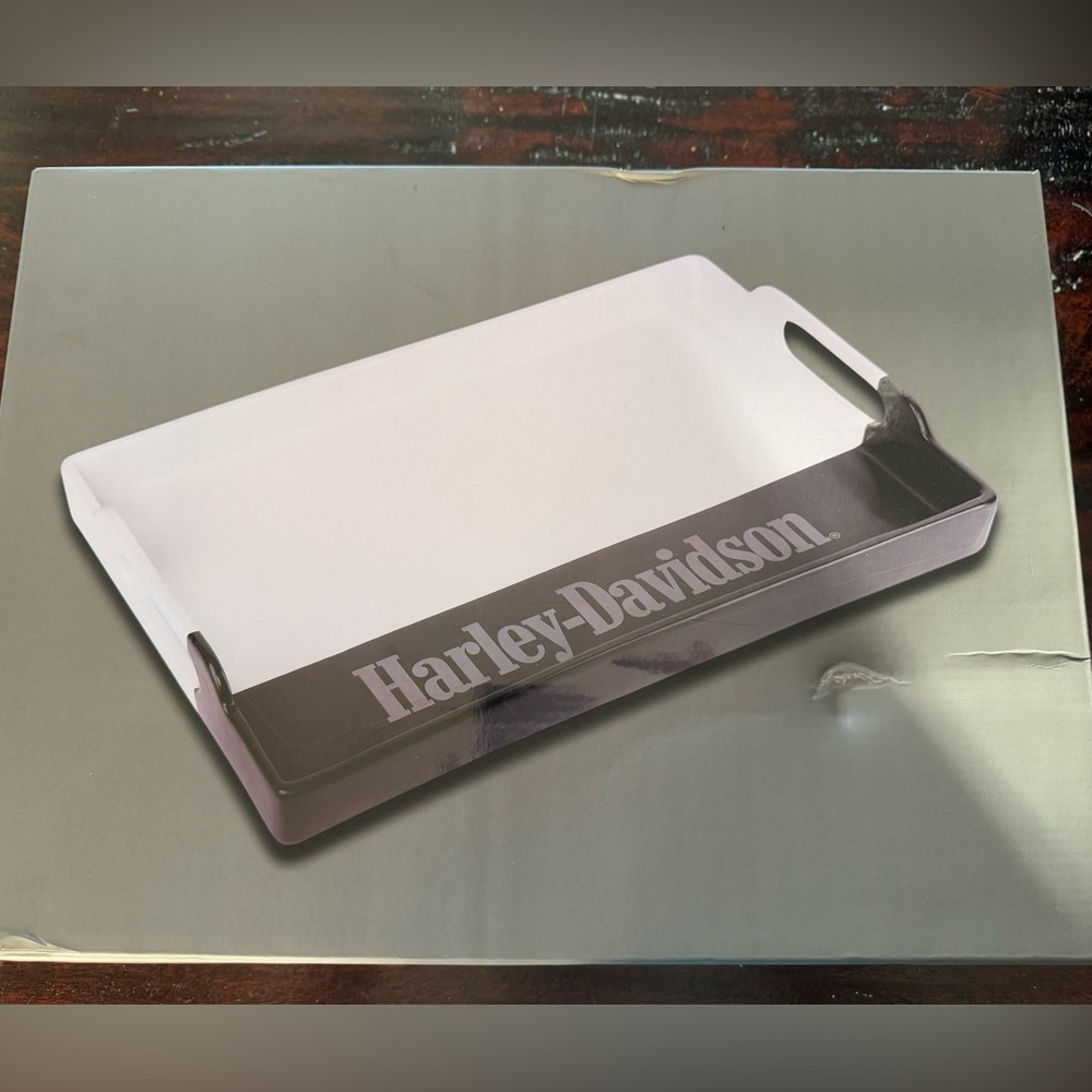 NIB Harley Davidson LE Two Tone Ceramic Serving Tray